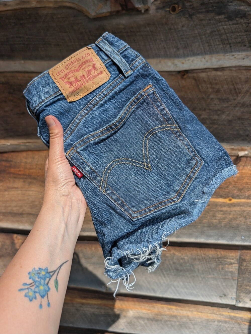 Levi's 501 Original Distressed Denim Shorts